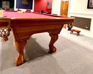 Kasson pool table with red felt