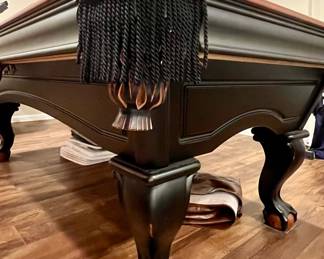 Brunswick pool table with black felt top