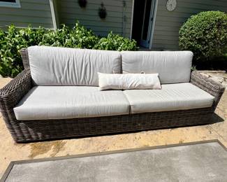  4 pc.  outdoor rattan patio furniture - 8’ couch 