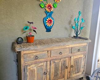 Southwest buffet, metal yard art