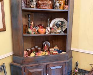 brownware and vintage holiday with corner cupboard