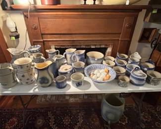 salt crocks and pottery pitchers