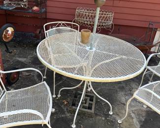 outdoor tables and planters