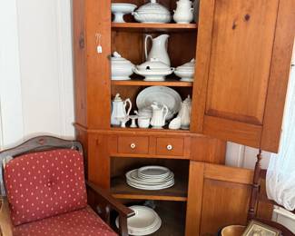 ironstone and cupboards and upholstry