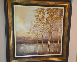 HJ102Fine Birch III Framed Canvas Forest Trees