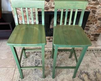 HJ129Painted Italian Wood Counter Stools