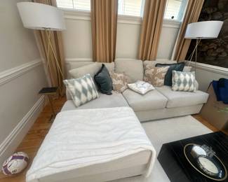 Sectional couch & floor lamps