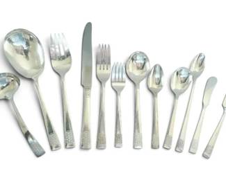 National Silver Co. Silverplate Flatware Set With Box 65 Pieces