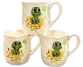 1970s Neil the Frog Ceramic Mugs by Sears, Roebuck Co.