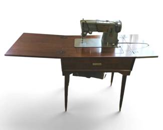 1960s MCM Singer Sewing Machine Table