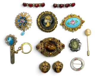 Cameo Jewelry, Floral Brooches, Hat Pin