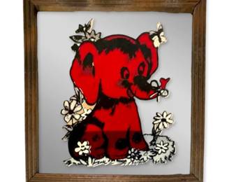 Vintage Elephant Screen Printed Mirror