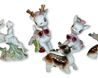 Vintage Napco Ceramic Deer Reindeer Figurines