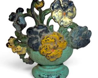 Cast Iron Floral Doorstop
