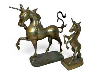 Pair of Brass Unicorn Figurines