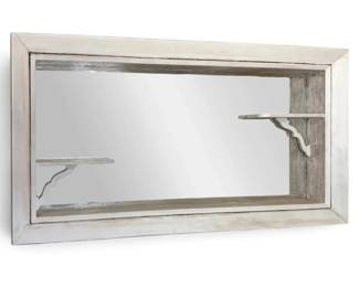 White Shadow Box Mirror Wall Shelf