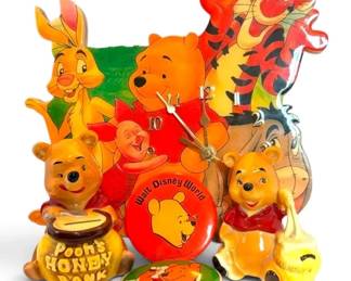 Winnie The Pooh Clock, Ceramics, Disney Buttons
