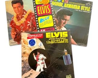 Elvis Vinyl Records 5 Aloha from Hawaii, Blue Hawaii, Paradise, Hawaii Style