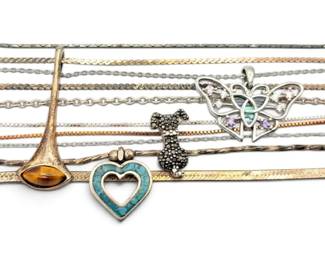925 Sterling Silver Necklaces Chains 33g Total
