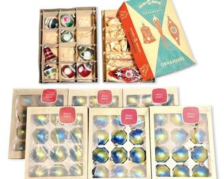 Shiny Brite Vintage Glass Christmas Ornaments w Original Boxes