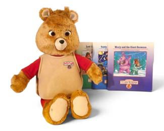 Vintage Teddy Ruxpin With Books