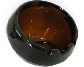 Viking Glass MCM Amber Orb Ashtray w Original Sticker