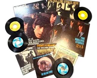 The Rolling Stones Vinyl Records 45 RPM Singles Out of Our Heads, 12 x 5, More