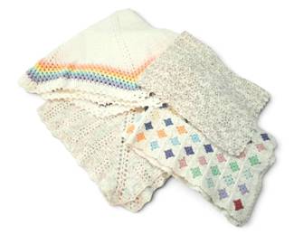 Four Pastel Crochet Baby Blankets