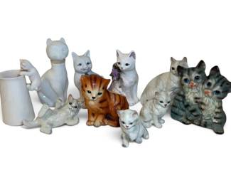 Vintage Ceramic Cat Figurines
