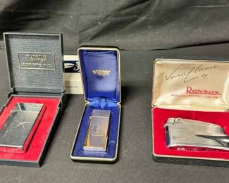 17WH108Vintage Collectible Lighters 1 Ronson Varaflame, Scripto, Linbar