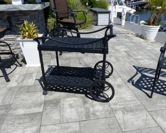 Outdoor rolling bar cart