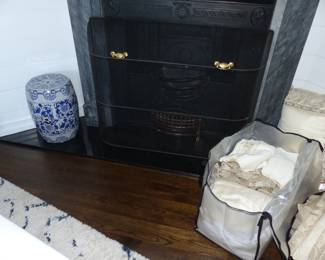 Fireplace screen, garden stool