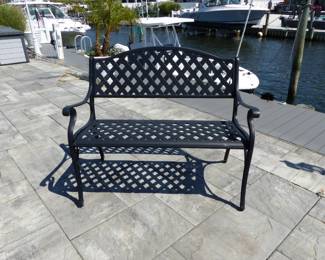 Outdoor metal bench
