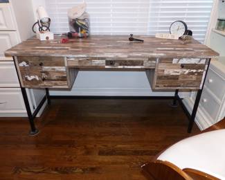Rustic weathered wood writing desk