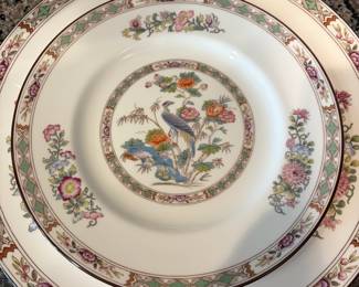 B33 - $350. Wedgwood Kutani Crane. Service for 6 with extras. 