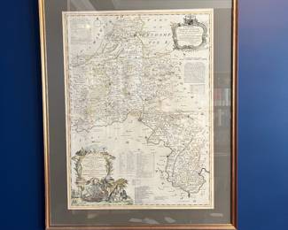 B5 - $60. Reproduction Map from Thomas Kitchin. Charles Spenser Duke of Marlborough - Oxfordshire. Framed it measures 27.5" x 34.5". 