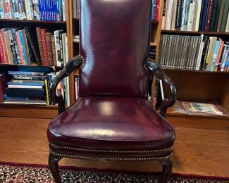 B1 - $250. Leather Arm Chair. (Likely Hancock & Moore) Excellent Condition. Measures 25" wide x 26" deep x 43" tall. Floor to seat is 18". 