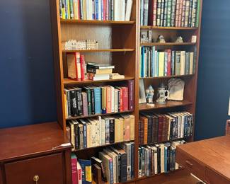 B6 - $350 Each. 2 Available in this size. Mid-Century Bookcase in Teak by Poul Hundevad. Danish wooden bookcases - shelves are adjustable. Measures 27.75" x 12.25" deep x 77" tall. SUNDAY PICKUP PREFERRED!
