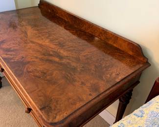 B32 - $325. 2 Drawer Antique Writing Desk. Measures 47" x 23.5" x 29.5" tall. 