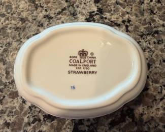 B79 - $60. Coalport Strawberry Basket Tray with Cream & Sugar. Excellent Condition. 
