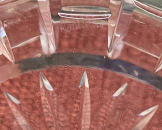 B134 - $75. Waterford Tralee Crystal Bowl. Measures 7" x 3.25" tall. 