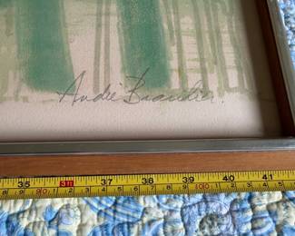 B67 - $400. Andre Brasilier signed Lithograph Print. #99/300. Measures 42" x 32". "Cavalcade au bord de l'Etang"