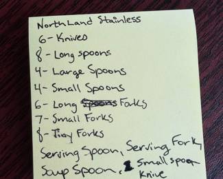 B19 - $50. Oneida Northland Stainless Flatware. Not a complete set. 