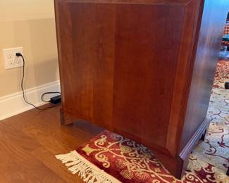 B20 - $350. PAIR of Side Tables / Nightstands. Solid wood, 4 drawers all slide easily, 1 slide out tray. Measures 30" wide x 18" deep x 30" tall. 