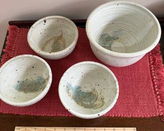 B125 - $25. 4 Pc. Mosur Pottery Bowls. 