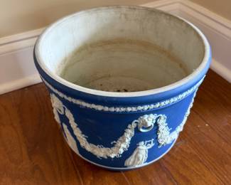 B54 - $175. Wedgwood Jasperware Jardiniere. Measures 10.5" wide x 9" tall. 