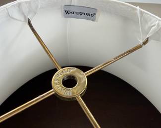 B44 - $350. Waterford Table Lamp. Shade & Lamp are marked. Measures 30" tall. 