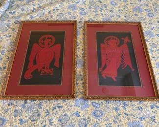 B49 - $100. PAIR of Steven Doyle Killarney Prints. Measures 18" x 25" framed. 