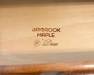 B37 - $125. Dixie Saybrook Tallboy Maple Dresser. 5 Drawers slide easily. Measures 36" x 19" x 47" tall.  