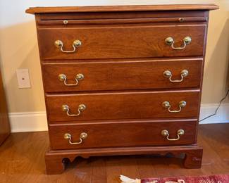 B20 - $350. PAIR of Side Tables / Nightstands. Solid wood, 4 drawers all slide easily, 1 slide out tray. Measures 30" wide x 18" deep x 30" tall. 